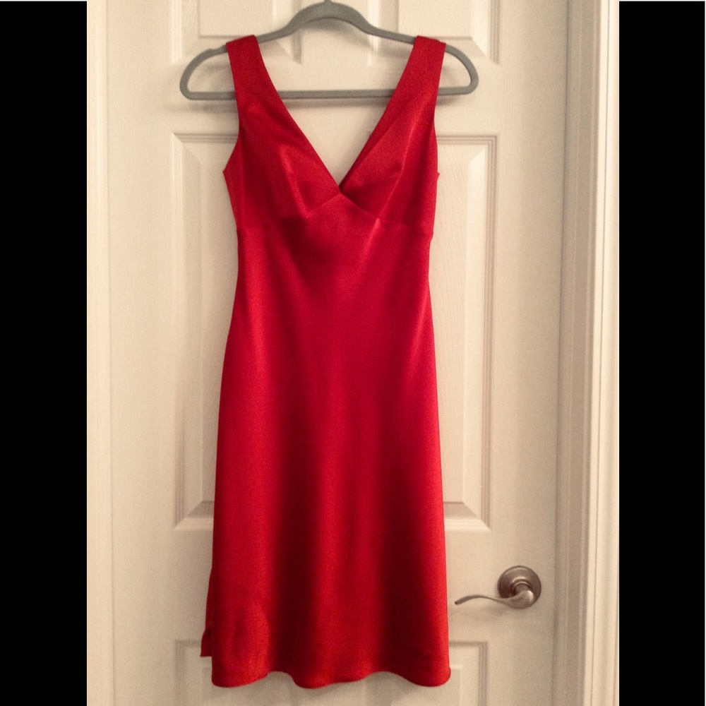 NWT CALVIN KLEIN Red Silky Dress